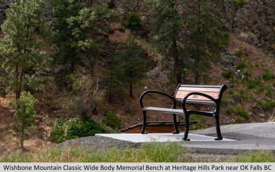 Wishbone Mountain Classic Wide Body Memorial Bench at Heritage Hills Park near OK Falls BC-1 (1)